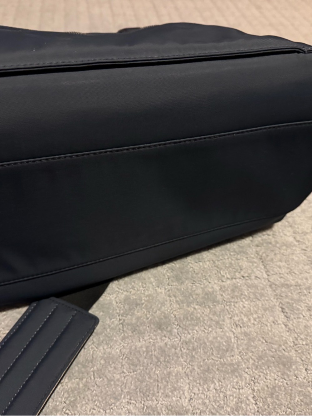 Navy AWAY Travel Duffel Bag with Black Leather Handles 20 L - Picture 13 of 16